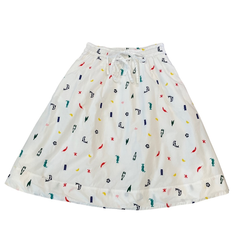 Madewell Summer Friday Embroidered Drawstring Circle Skirt